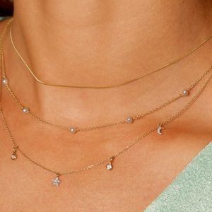New Stone & Strand tiny curb chain choker necklace in 14k yellow gold
